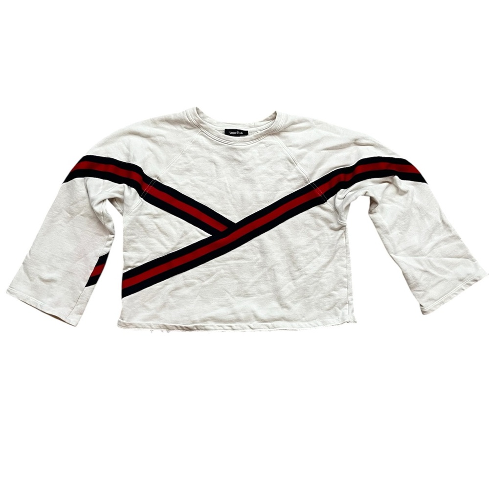 Stylish White and Red Striped Top